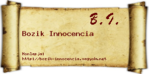 Bozik Innocencia névjegykártya